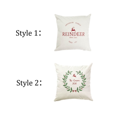 Personalized Embroidered Christmas Pillow Cover