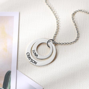 stacked disc necklace for mom 