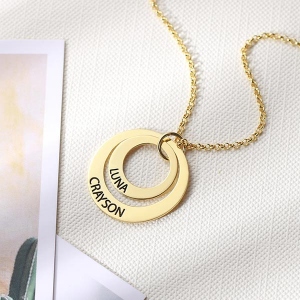 stacked disc necklace for mom 