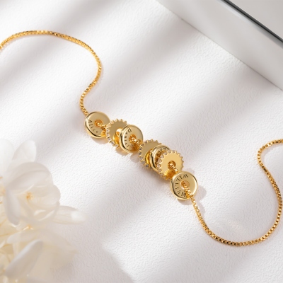 Collier de perles de famille nom personnalisé pour maman