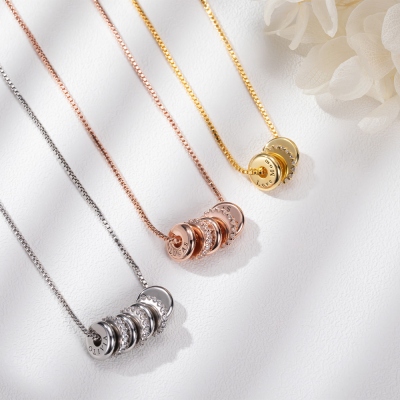 Collier de perles de famille nom personnalisé pour maman