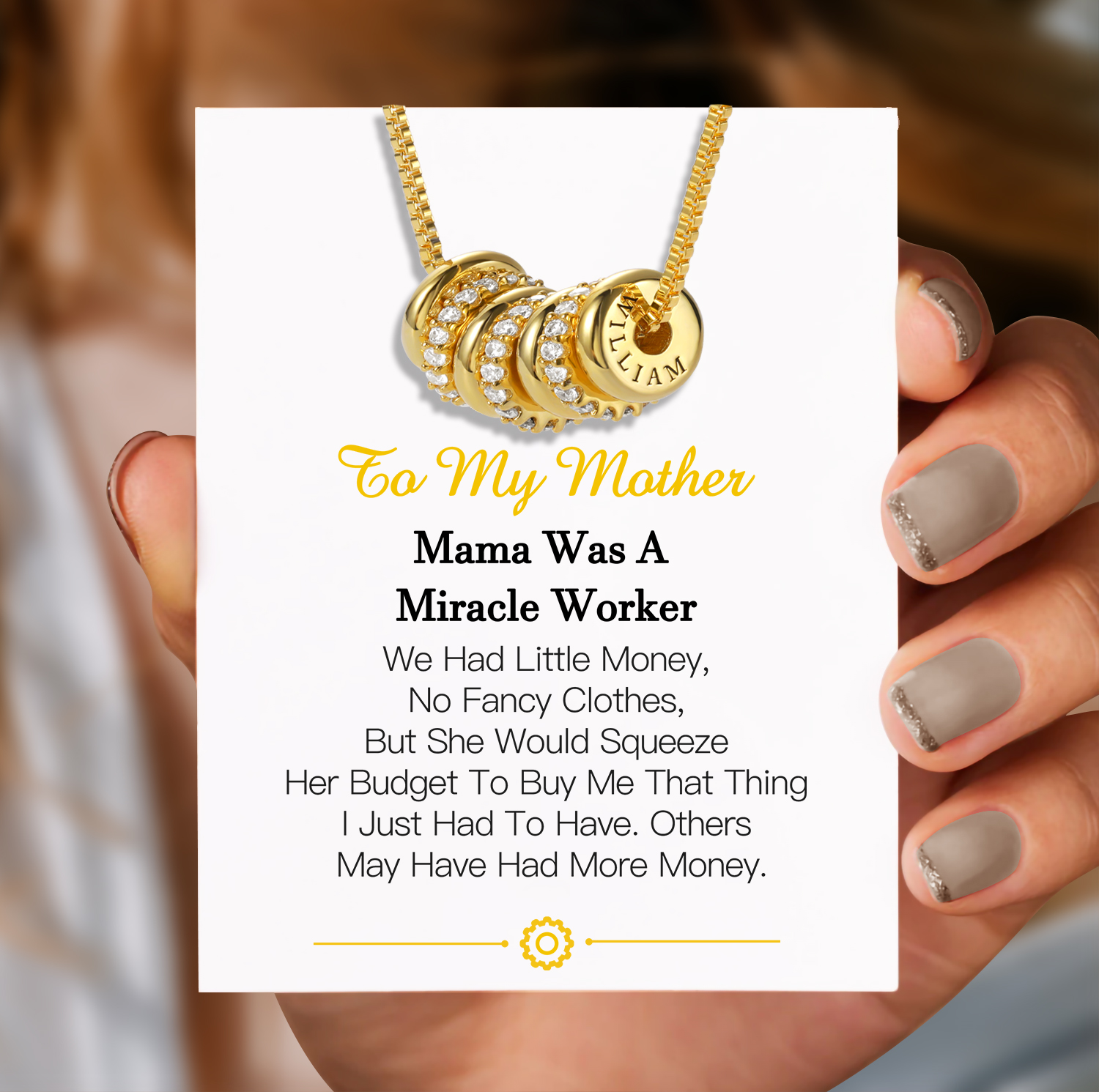 Personalized Name Family Beads Necklace for Mom