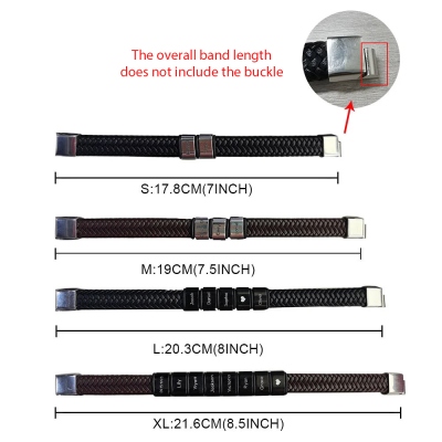 Customizable Beaded Weave Artificial Leather Bracelet for Men