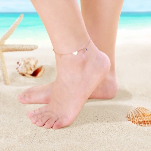 Personalized Bar Anklet Initial Anklet Heart Anklet