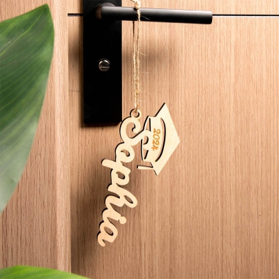 Personalized Wooden Graduation Cap Tag