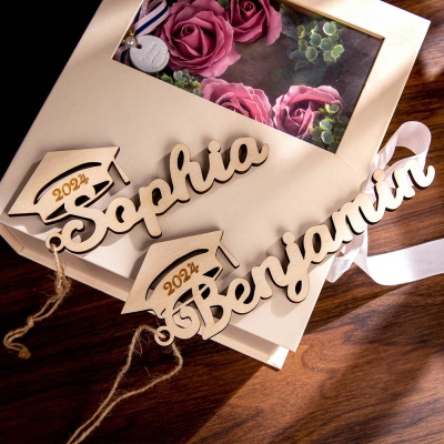 Personalized Wooden Graduation Cap Tag
