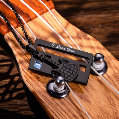 Personalized Couples Necklace,Personalized Musical Instruments