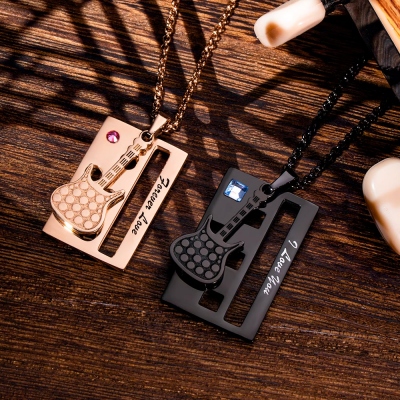 Personalized Couples Necklace,Personalized Musical Instruments