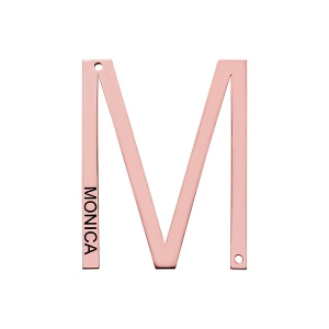 Engraved Sideways Initial Necklace in Rose Gold