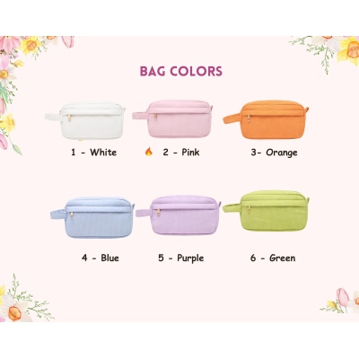 Personalized Embroidered Name Colorful Corduroy Pencil Bag, Portable Pen Pouch with Cute Accessory, Stationery Organizer, Back to School Gift for Kids