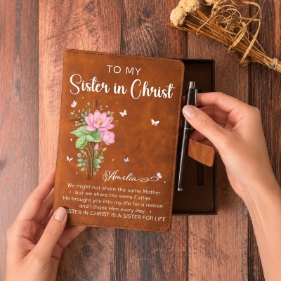 Sister in Christ Journal, Custom Christian Gift for Friend, Religious Friendship Gift, Sister in Christ Friendship Gift Notebook, Faith Gift