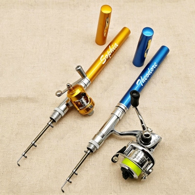 Personalized Engraved Ice Fishing Rod with Name, Collapsible Telescopic Pocket Mini Fishing Pole, Practical Keepsake, Gift for Fishermen/Dad/Grandpa