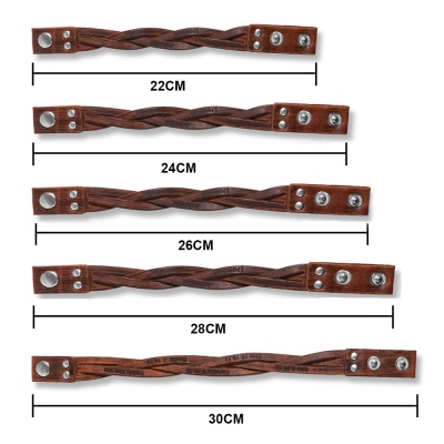 Custom-designed Text Weave Leather Bracelet