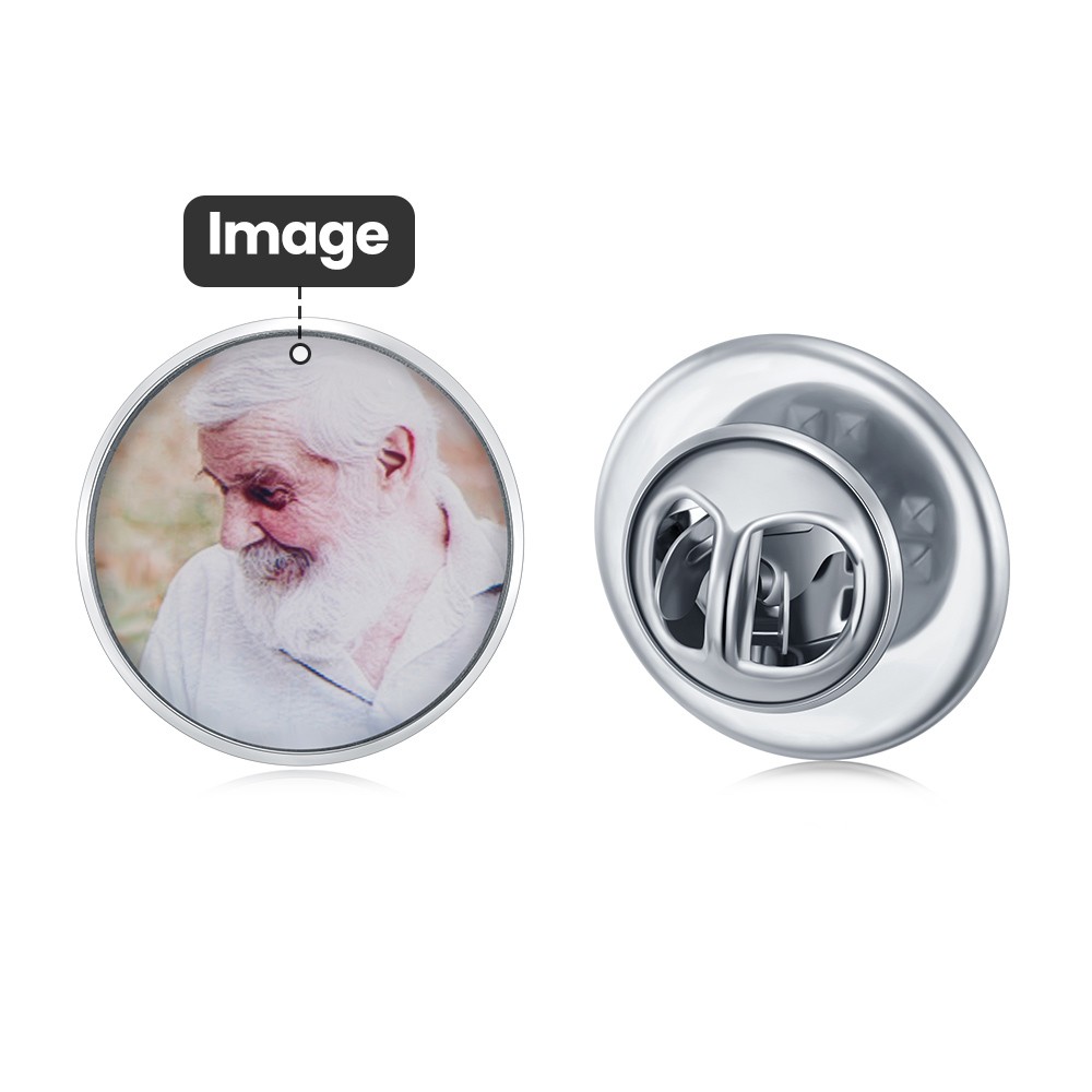 Custom Photo Lapel Pin, Memorial Boutonniere Pin for Men Suit, Wedding Graduation Ceremony Gift for Men/Groom