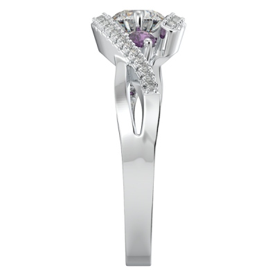 3 Stone Swirl Bypass Promise Ring