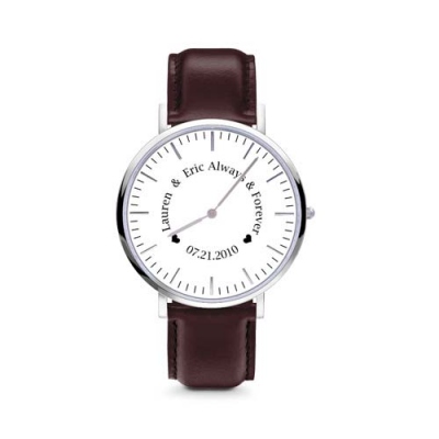 Man/Women Custom Engraved Round Wrist Watch