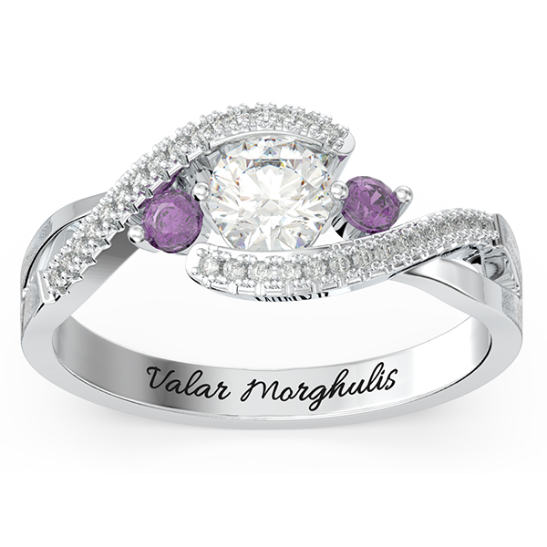 3 Stone Swirl Bypass Promise Ring