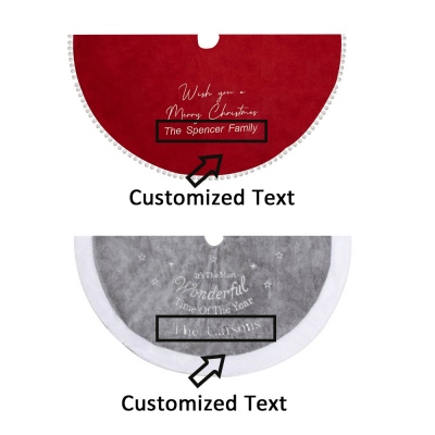 Personalized Christmas Embroidered Tree Skirt