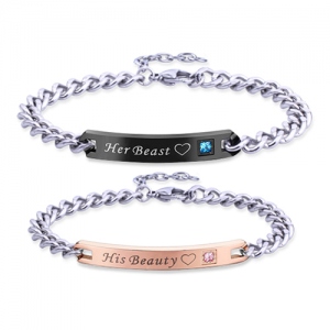 "His Only Her One" Lovers Bracelet Stainless Steel