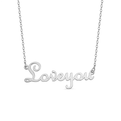 Customized Sterling Silver Cursive Name Necklace