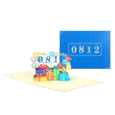 Custom 3D Paper Pop up Greeting Card, Happy Birthday Music Cake/Gift Box/Train Freshcut Paper Pop up Cards, Birthday Gift for Family/Friends/Lover