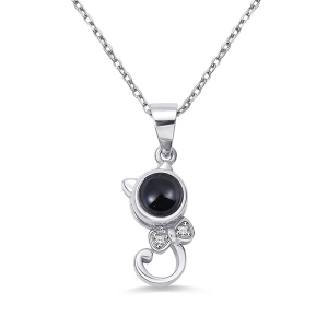 Personalized Projection Name Necklace That Says I Love You in 100 Languages Sterling Silver