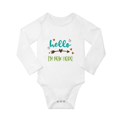 Baby Long Sleeve Romper, Animal Print Romper, Baby Cotton Romper, Baby's Baptism Gifts, Gifts for Newborn/New Mom