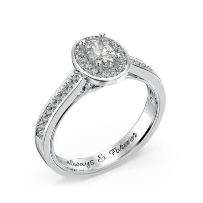 Oval Halo Gemstone Engagement Ring