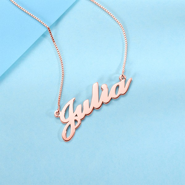 Personalized Sterling Silver 925 Stylish Name Necklace, Valentine's Day Anniversary Birthday Gift for Her