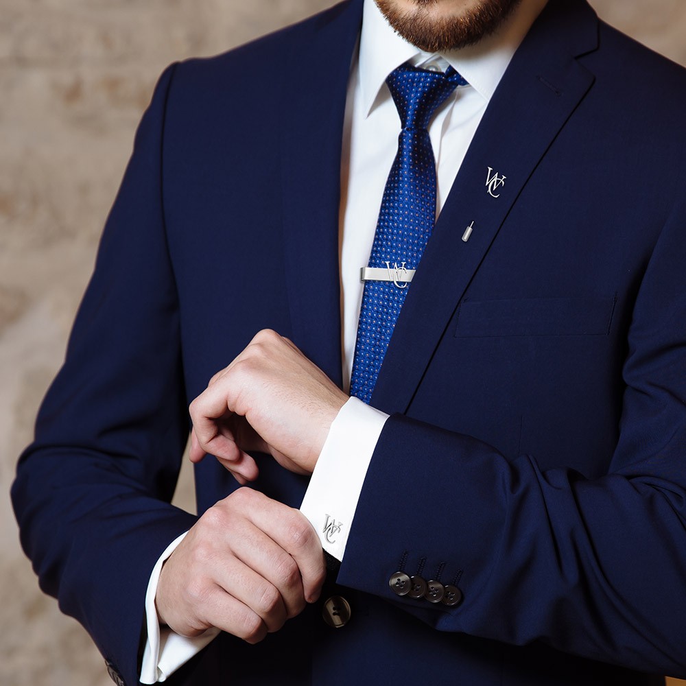 Boutons de manchette personnalisés/épingle à revers/barre à cravate avec initiale ou nom, fête des pères, anniversaire, mariage, cadeau d'anniversaire pour hommes
