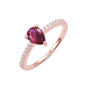 Water Drop Birthstone Ring in Rosegold