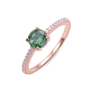 Round Birthstone Ring in Rosegold