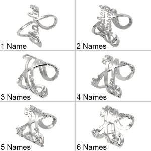 Customized Infinity Name Ring in Silver