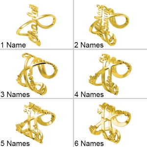 Personalized Infinity Name Ring in Gold