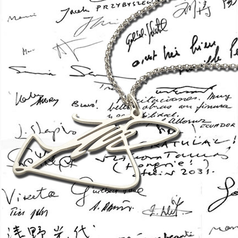 Collier personnalisé avec votre propre signature en argent