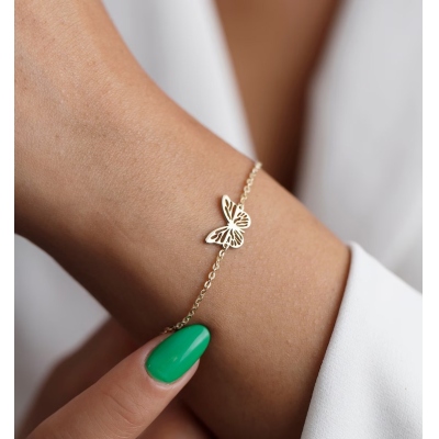 Bracelet papillon personnalisé avec pierre de naissance, bijoux minimalistes pour femmes, anniversaire/fête des mères/cadeau de Noël pour maman/amant/famille/amis