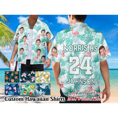 Custom Hawaiian Shirt with Face  - Personalized Hawaiian Button Shirt
