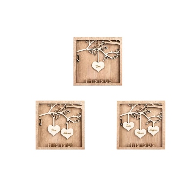 Personalized Name Heart Family Tree Home Decor