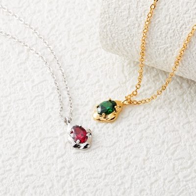 Personalized Birthstone Necklace, Dainty Women's Gemstone Jewelry, Birthday/Anniversary/Mother's Day/Christmas Gift for Her/Mom/Grandma/Best Friends