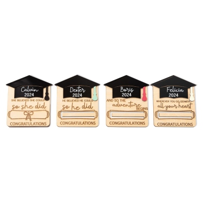 Personalized Graduation Money&Gift Card Holder, Graduation Quotes, Graduation Money Holder, Wooden Card Box, Graduation Gift for Graduates/Students