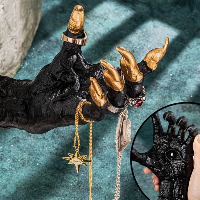 Witch's Demon Hand Wall Hanging Statues, Halloween Room Decor, Hand Wall Art Aesthetic, Gothic Jewelry Holder, Spooky Home Decor, Skeleton Life Size