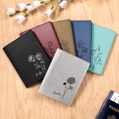 Birth Flower Passport Cover