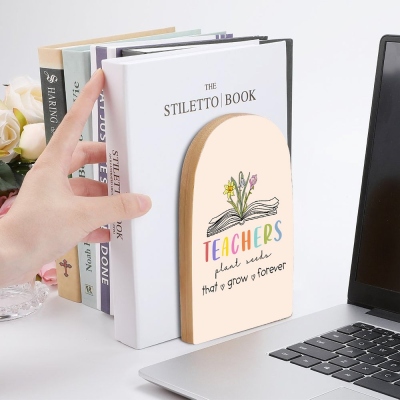 customized book birthday flower bookend