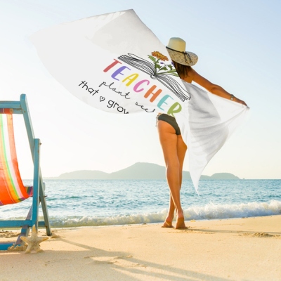 teacher's birthflower beach towel