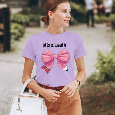 Teacher Pencil Coquette Bow