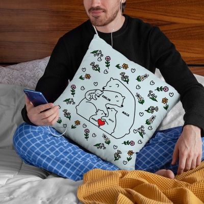 family bear pillow case