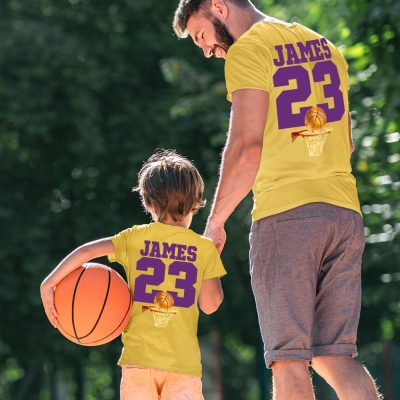 Personalized Name & Number Ball Sports Adult/Child T-shirt, 100% Cotton T-shirt, Sports Tee Top, Birthday/Christmas Day Gift for Family/Sport Lovers