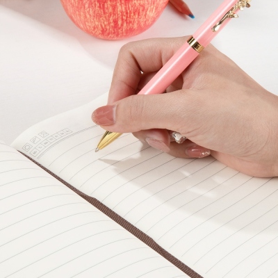 Personalized pink bow pencil teacher's notebook