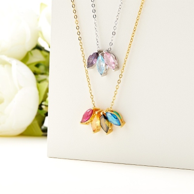 Marquise Birthstone Necklace