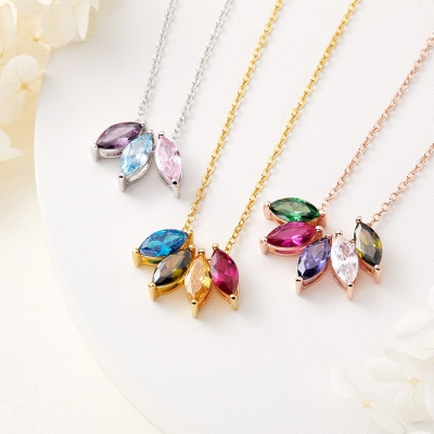 Custom Family Birthstone Necklace